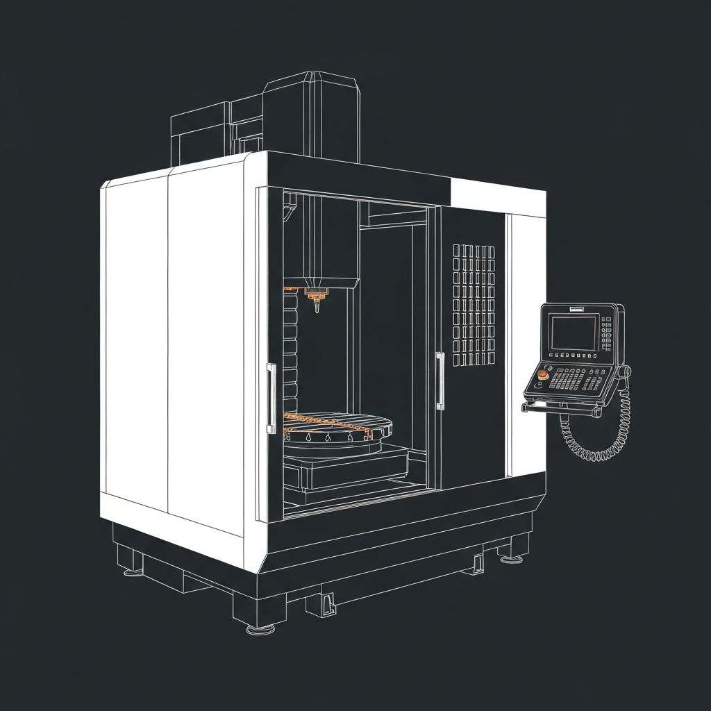 5-axis CNC milling machine illustration