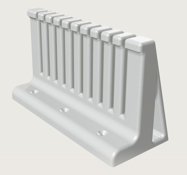 Spatula rack technical rendering